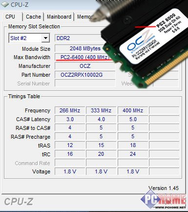 ˫�����ȹ� OCZ DDR2 800�ڴ�����