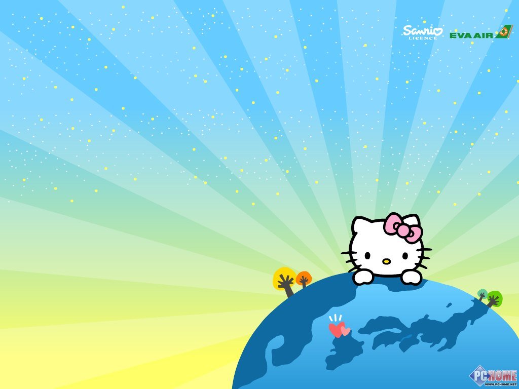 长荣航空彩绘机Hello Kitty宣传屏保