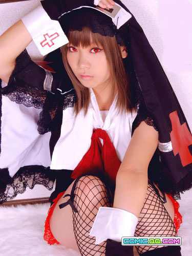 罪恶工具黑色网眼<em>丝袜</em>红眼性感<em>美女</em>_cosplay图